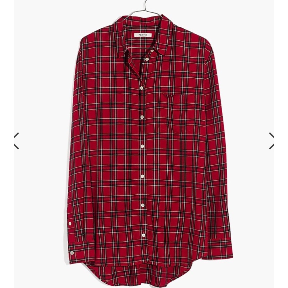 Madewell Oversized Ex-Boyfriend Shirt in Tartan Plaid